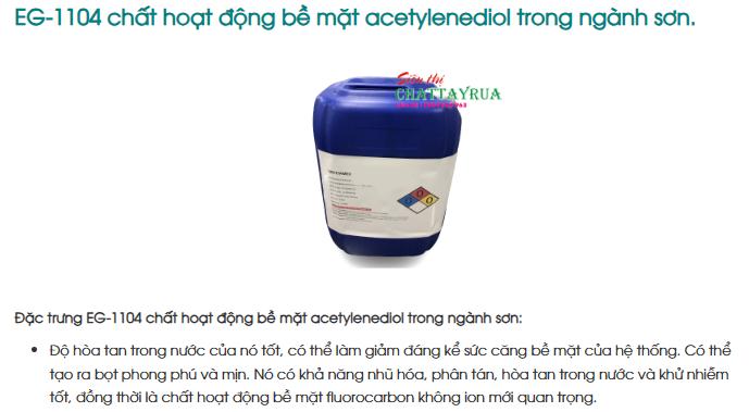 EG-1104 chất hoạt động bề mặt acetylenediol trong ngành sơn.